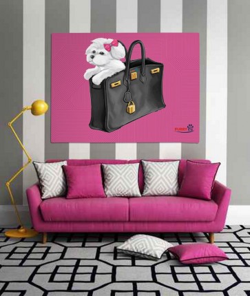 purse paw_pink design_canvas setting_Furry Paw Digital Art series