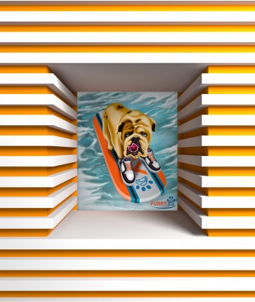 SURFBOARD PAW SINGLE PET PORTRAIT