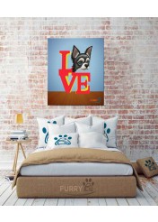 Love Paw_Blue Brick_canvas setting_Furry Paw Digital Art