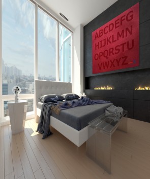 FURRY PAW TEXTILE-ABET RED SUEDE BOUTIQUE CANVAS ART