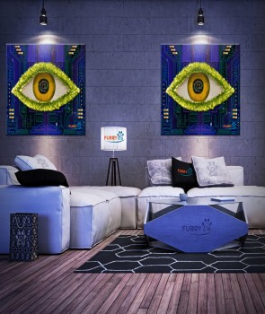 FURRY PAW SOCIAL MEDIA EYE TOPIARY BOUTIQUE CANVAS ART