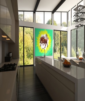 SUNBURST RISING HORSE PAW STUDIO CANVAS ART