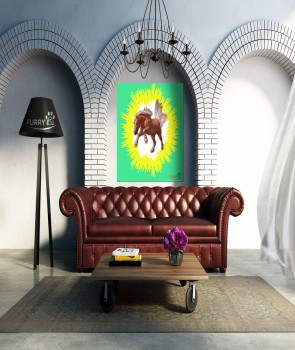 SUNBURST RISING SINGLE PET PORTRAIT