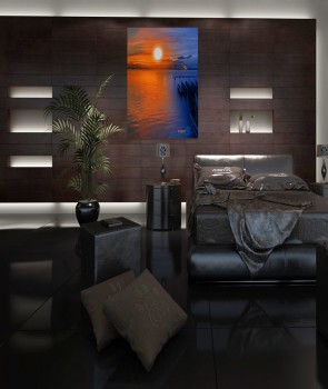 FURRY PAW VENICE SUNSET BOUTIQUE CANVAS ART