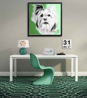 FURRY PAW SINGLE PET PORTRAIT HEADSHOT SILVER SERIES FRAMED SETTING